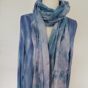 Soft lightweight Sweater navy blue gray purple stripe med L XL overdyed striped